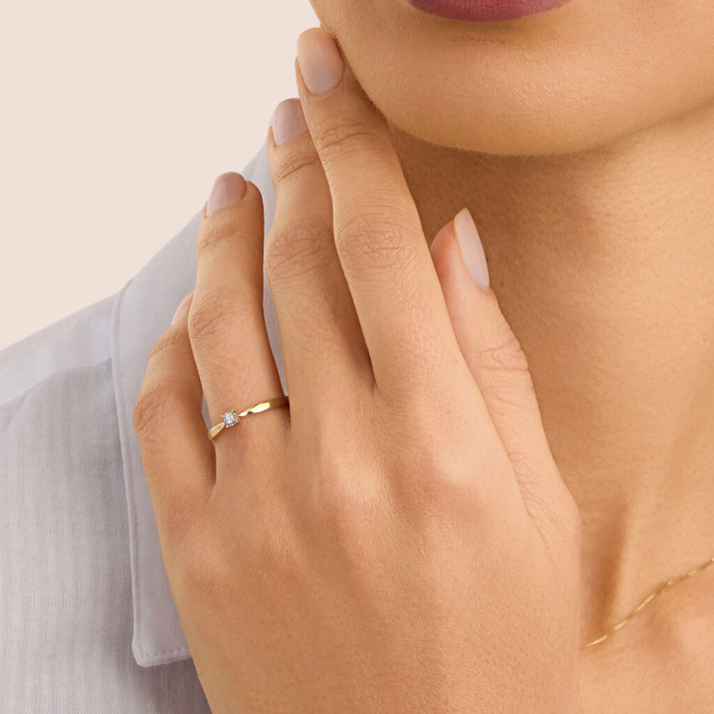 Anello Solitario Diamotion Oro Giallo Diamante