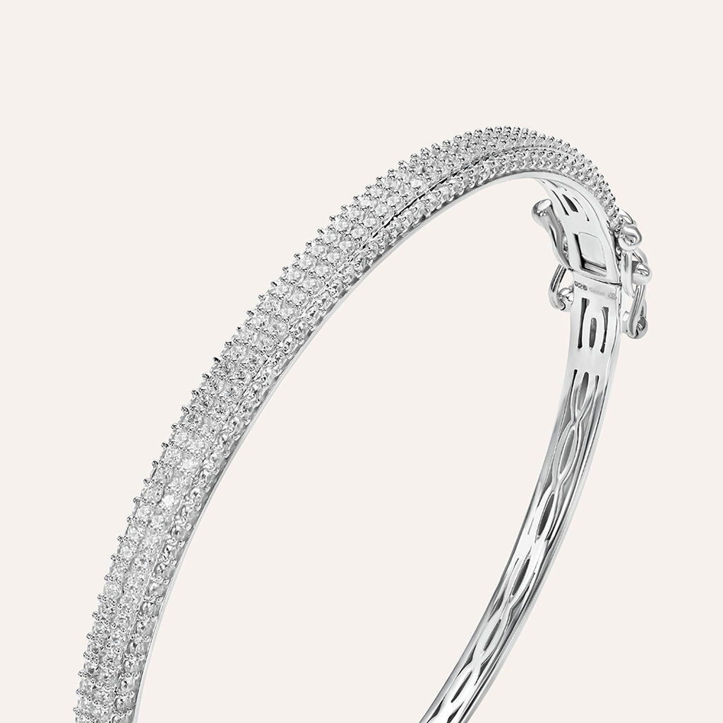Bangle Silver Shine Argento Rodiato Cubic Zirconia