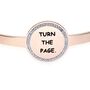 Bangle Turn the page in acciaio rosato e strass