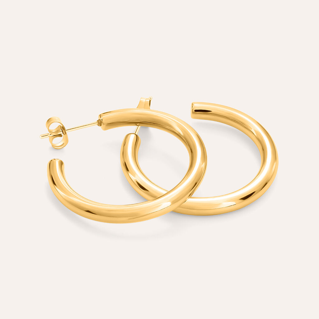 Orecchini A Cerchio Radiance Acciaio Dorato