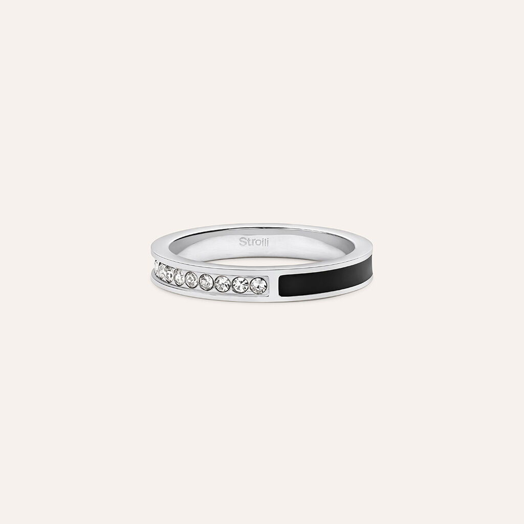 Anello Semi-eternity Lady Sweet Acciaio Cristallo - Anelli con Pietre Donna | Stroili