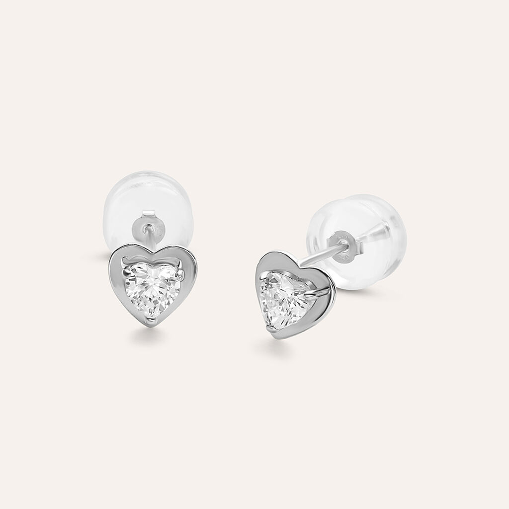 Orecchini Lobo Bon Ton Oro Bianco Cubic Zirconia - Orecchini a Lobo Donna | Stroili