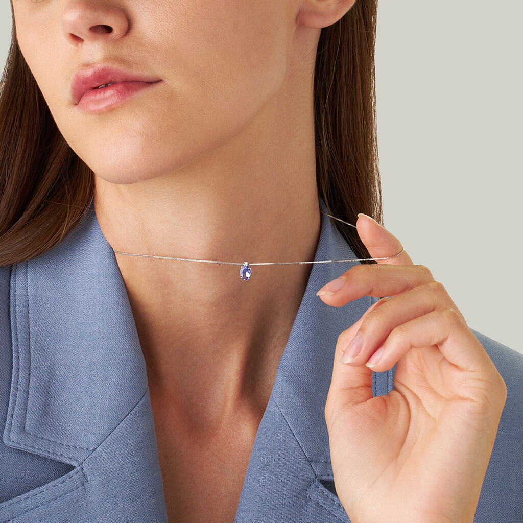 Collana Punto Luce Jasmine Oro Bianco Tanzanite - Collane Punto Luce Donna | Stroili