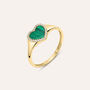Anello Chevalier Beverly Oro Giallo Malachite Cubic Zirconia