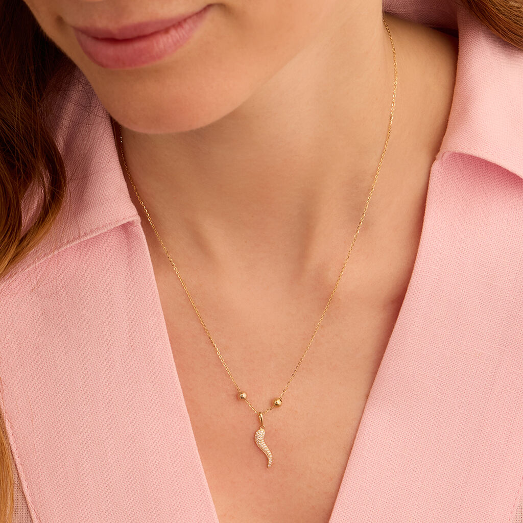Pendente Po&egrave;me Oro Giallo Cubic Zirconia