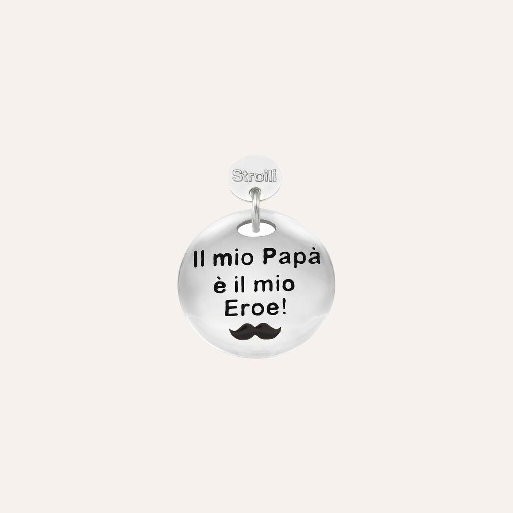 Charm in argento rodiato e glitter
