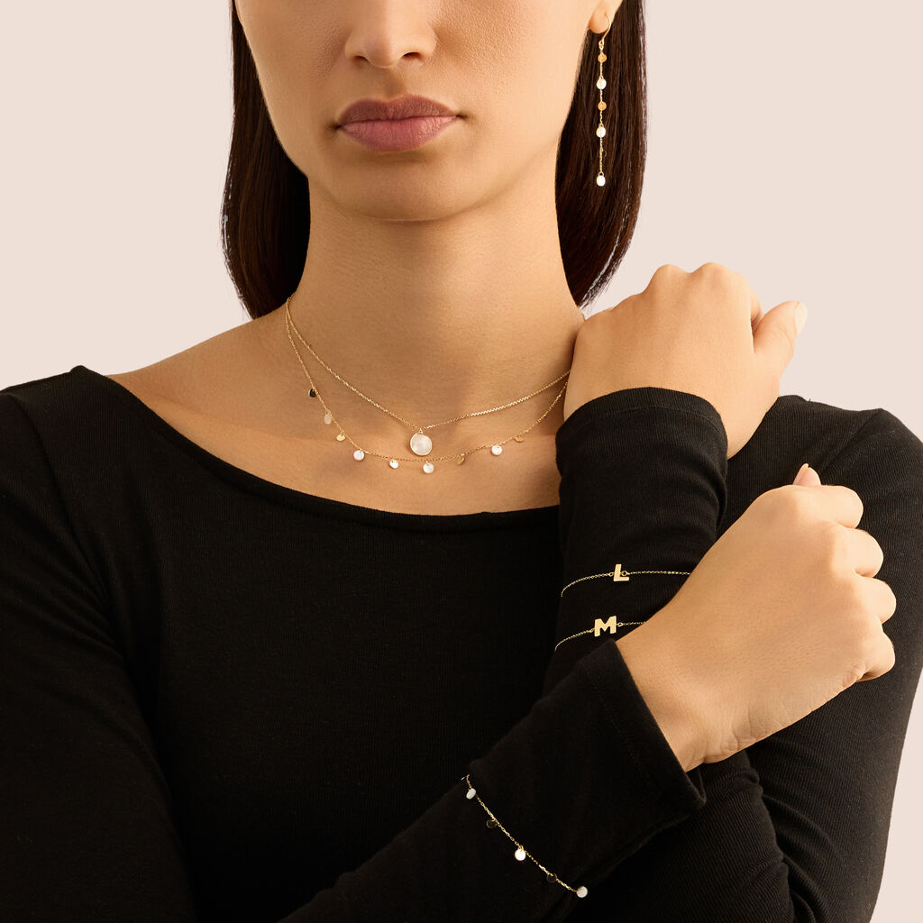 Collana Beverly Oro Giallo Madreperla