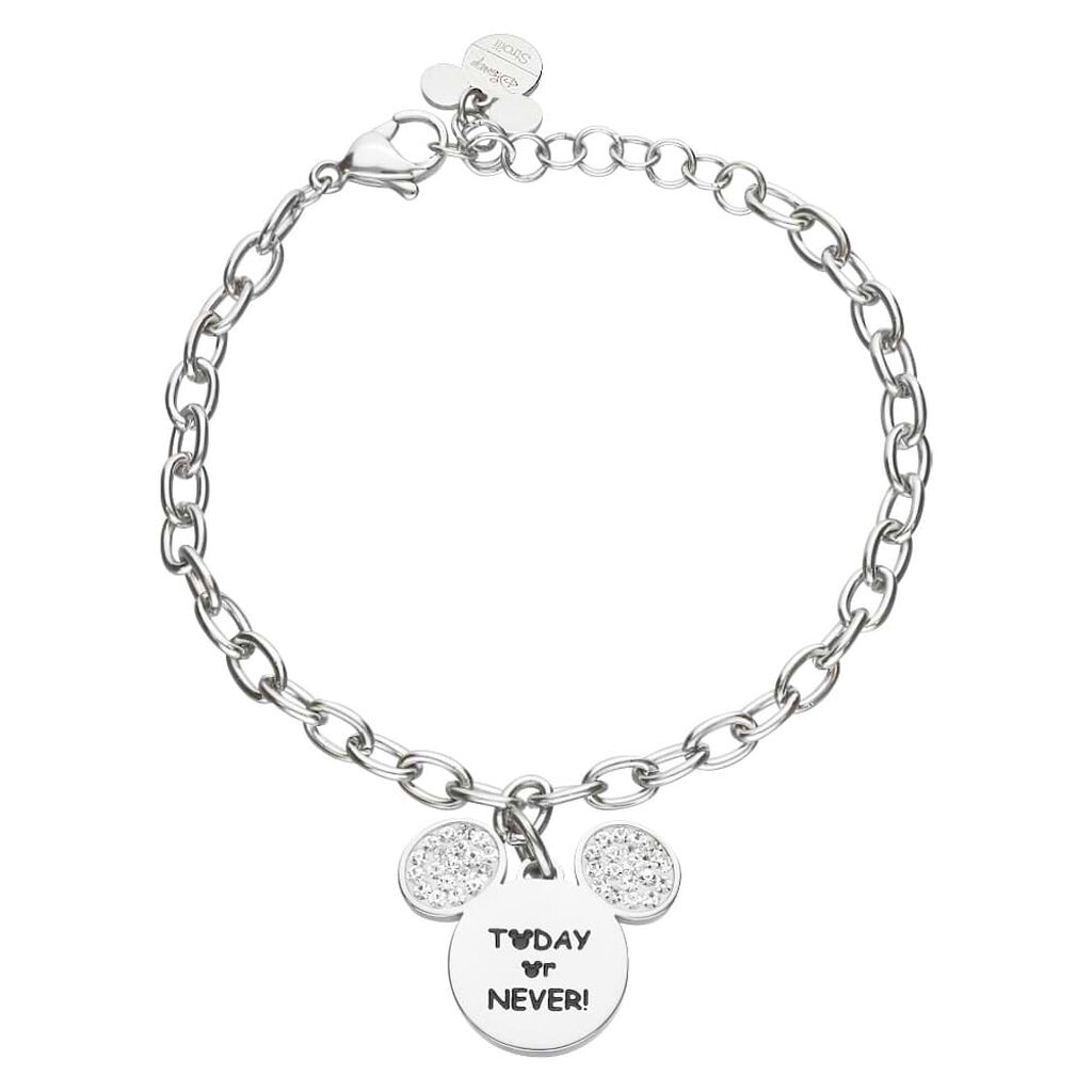 Bracciale Lady Message Acciaio Disney e Cristalli
