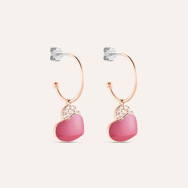 Orecchini A Cerchio Lady Sweet Acciaio Rosa Cristallo