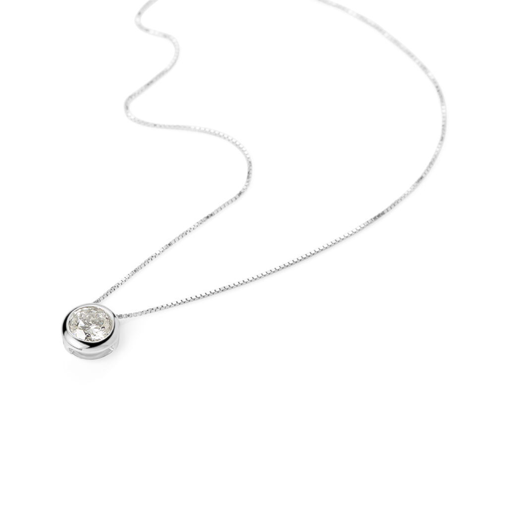 Collana Punto Luce Diamade Oro Bianco Diamante Lab-Grown
