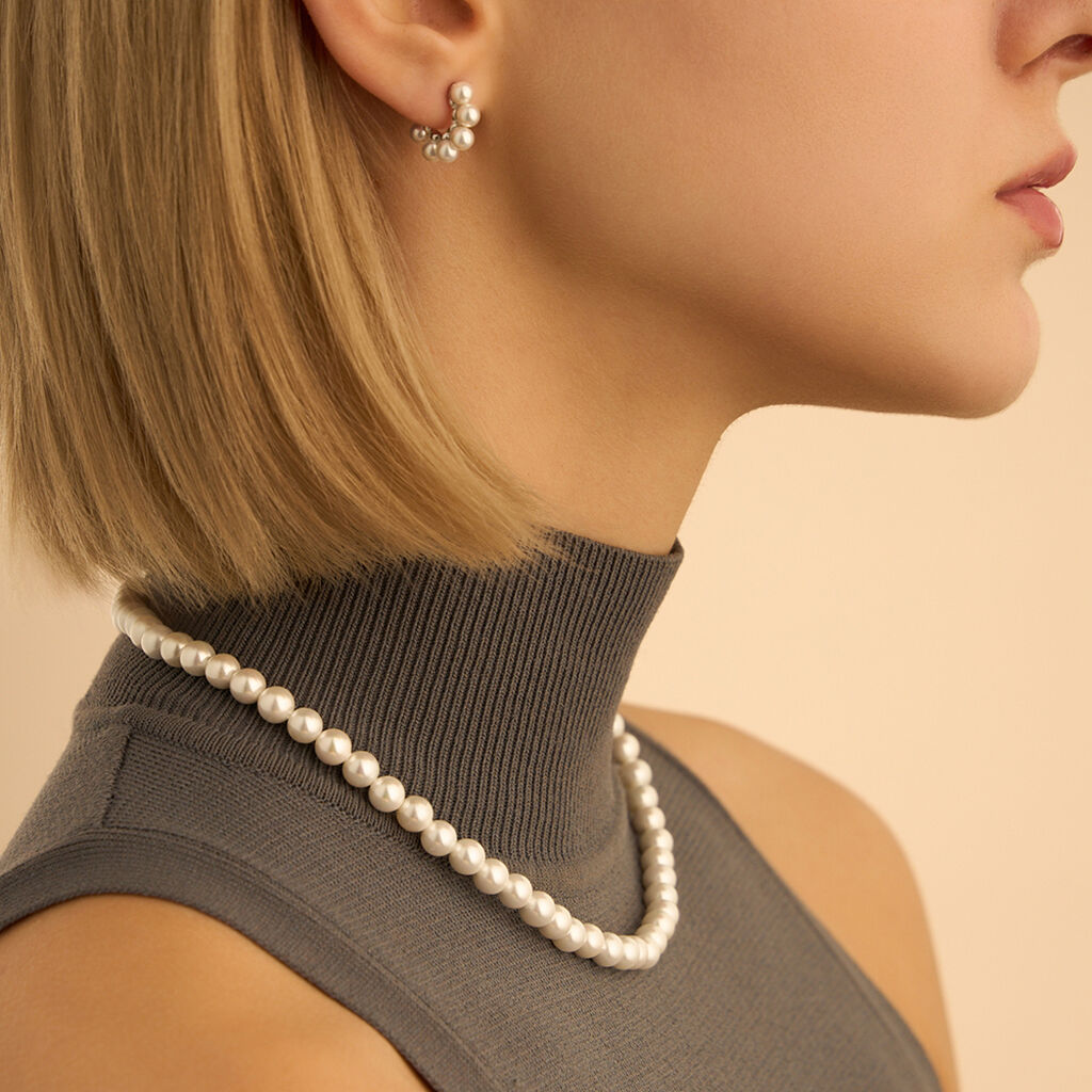 Collana Silver Pearls Argento Rodiato Perla sintentica