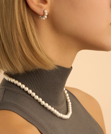 Collana Silver Pearls Argento Rodiato Perla sintetica