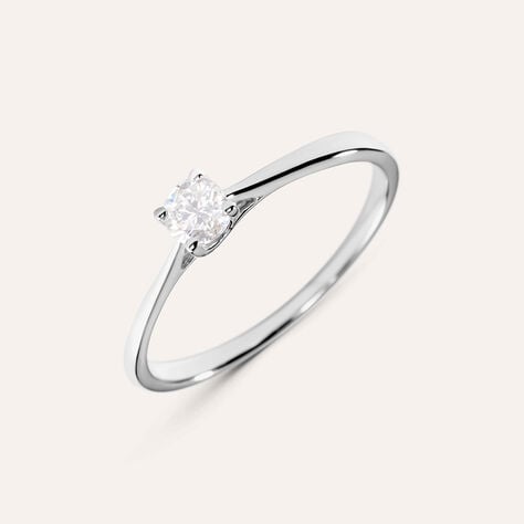 Anello Solitario Grace Oro Bianco Diamante - Anelli con Pietre Donna | Stroili