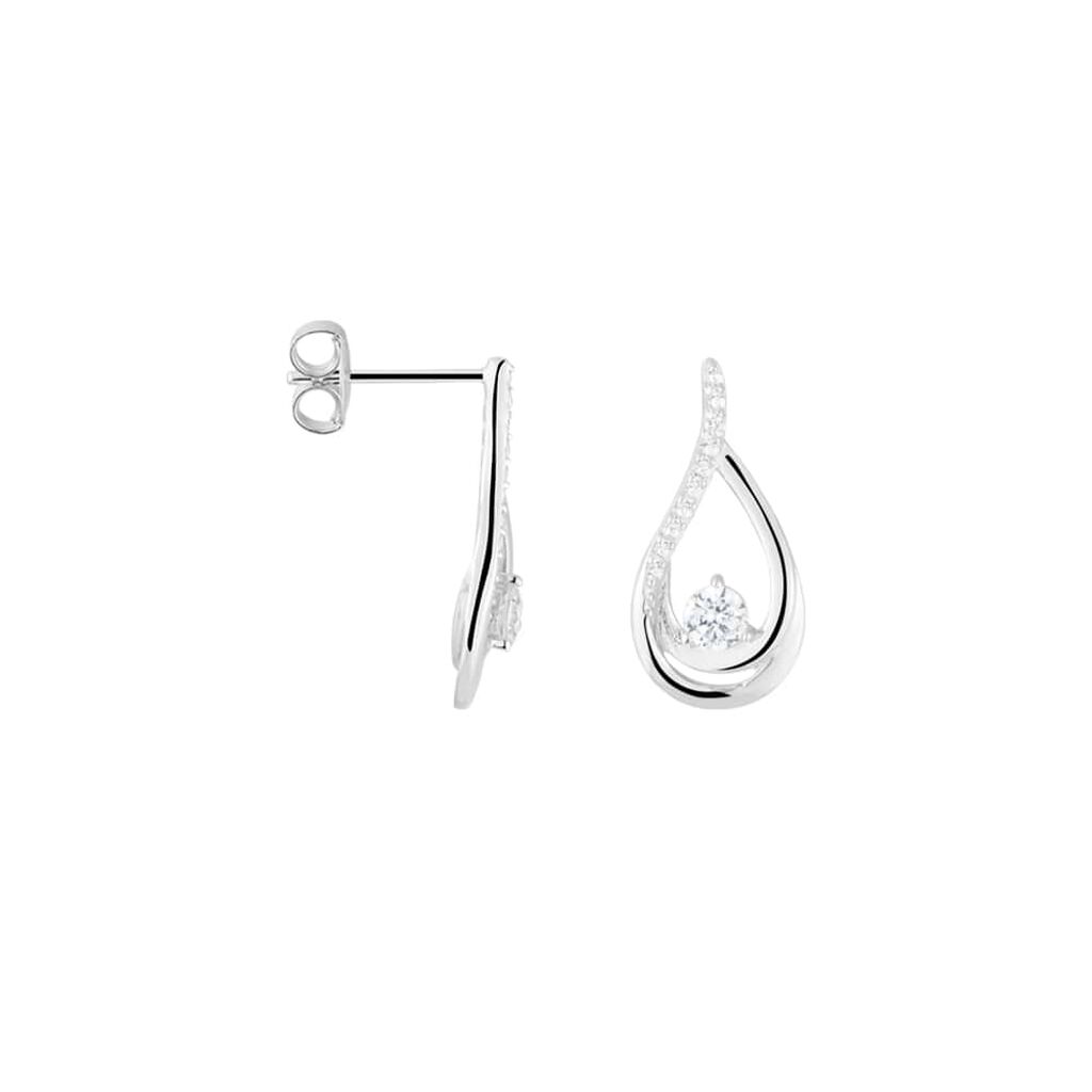 Orecchini Lobo Silver Shine Argento Rodiato Cubic Zirconia - Orecchini a Lobo Donna | Stroili