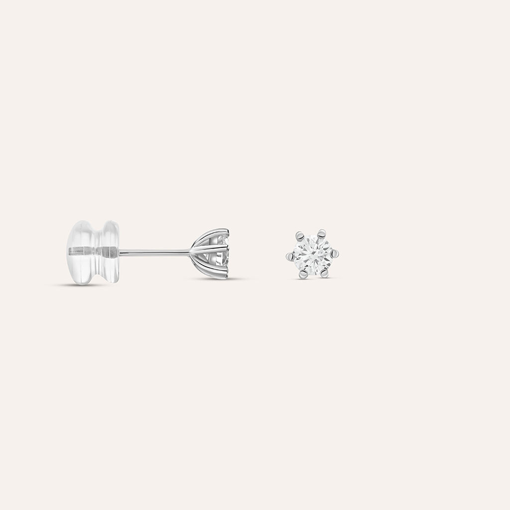 Orecchini Lobo Punto Luce Claire Oro Bianco Cubic Zirconia - Orecchini a Lobo Donna | Stroili