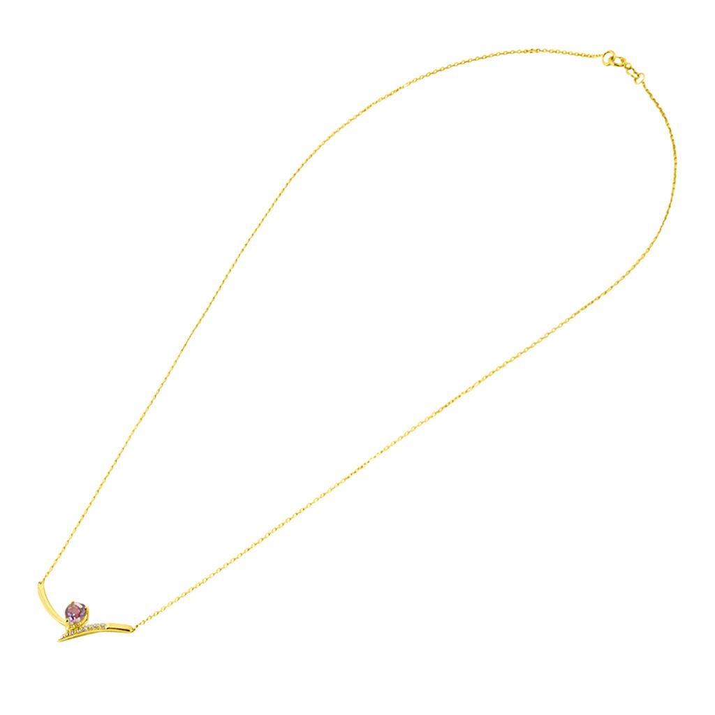 Collana Amélie Oro Giallo Ametista Cubic Zirconia - Collane Donna | Stroili