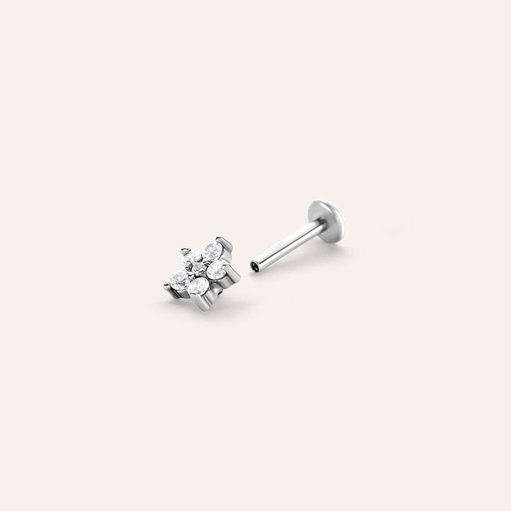 Piercing Orecchio Tragus Helix Conch Moonlight Acciaio Cristallo