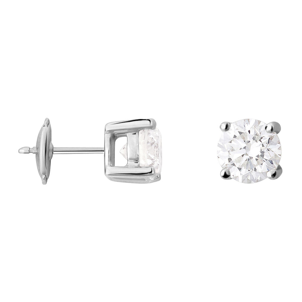 Orecchini Lobo Punto Luce Diamade Oro Bianco Diamante Lab-Grown - Orecchini a Lobo Donna | Stroili