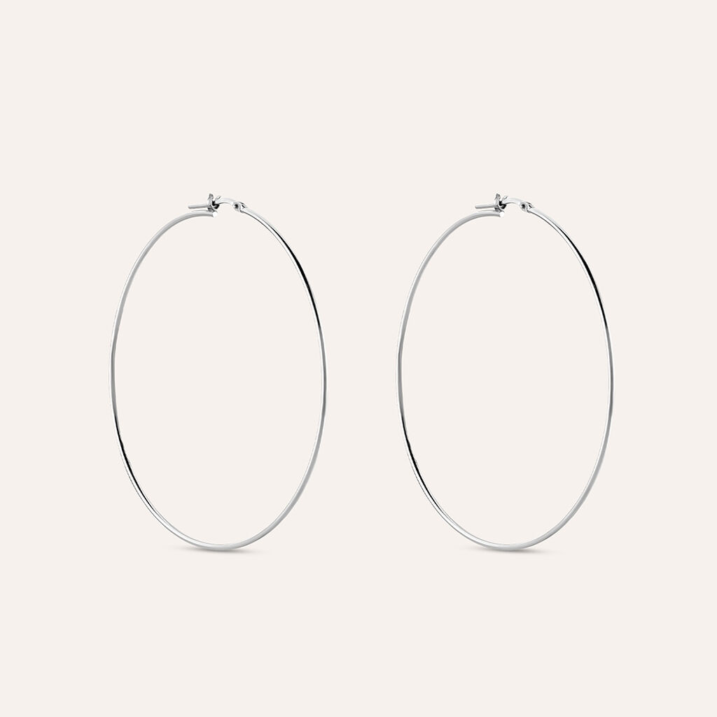 Orecchini A Cerchio Silver Collection Argento Rodiato