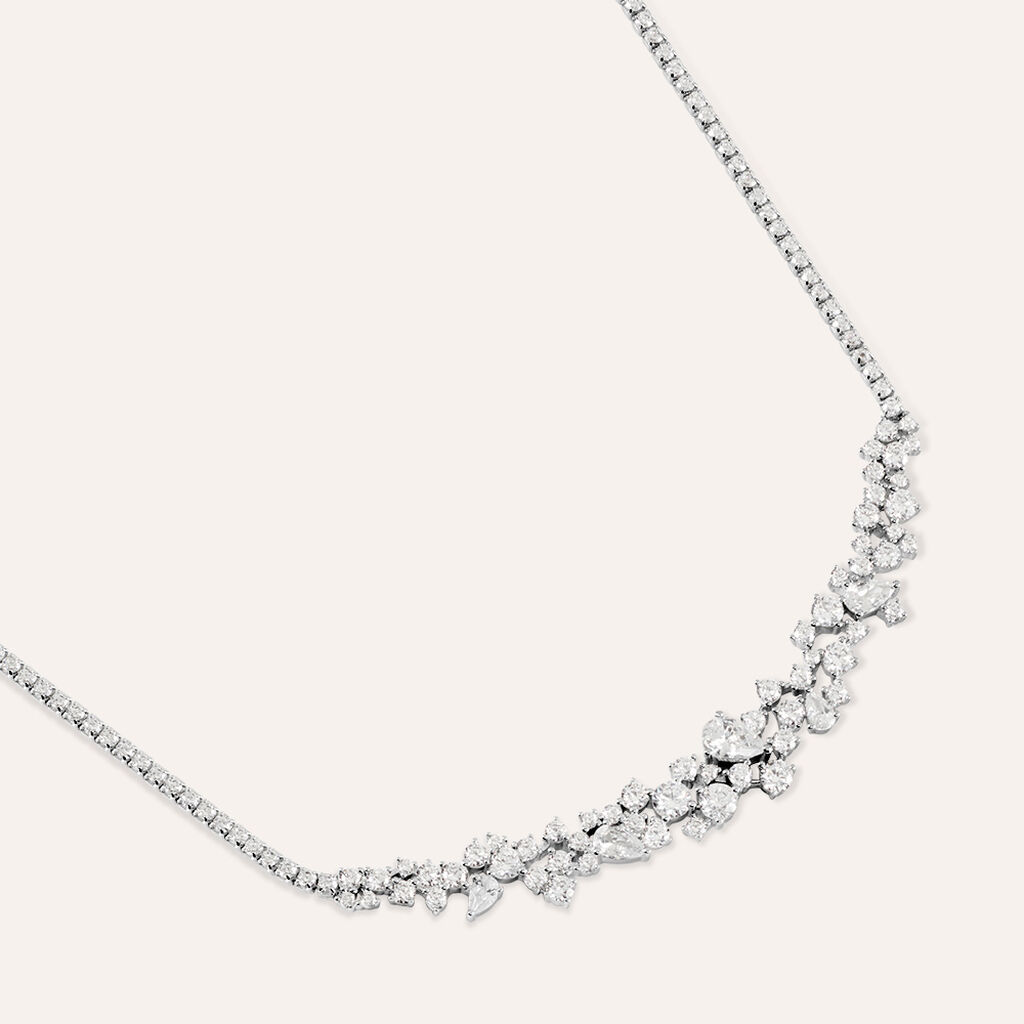 Collana Tennis Red Carpet Argento Rodiato Cubic Zirconia