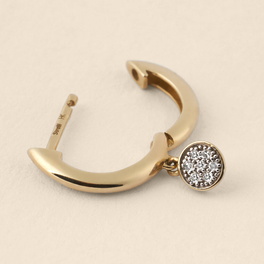 Mono Orecchino A Cerchio Sophia Oro Giallo Diamante - Mono Orecchino Donna | Stroili