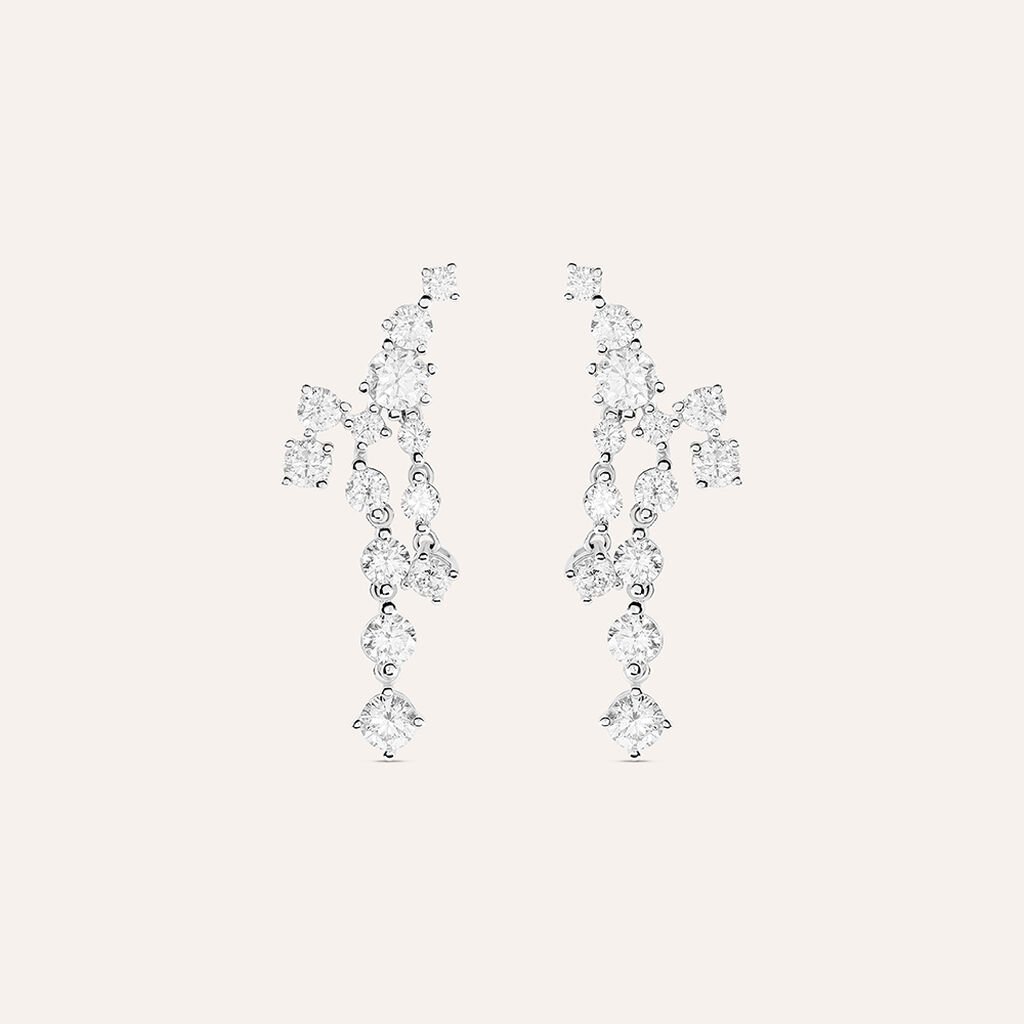 Orecchini Pendenti Claire Oro Bianco Cubic Zirconia