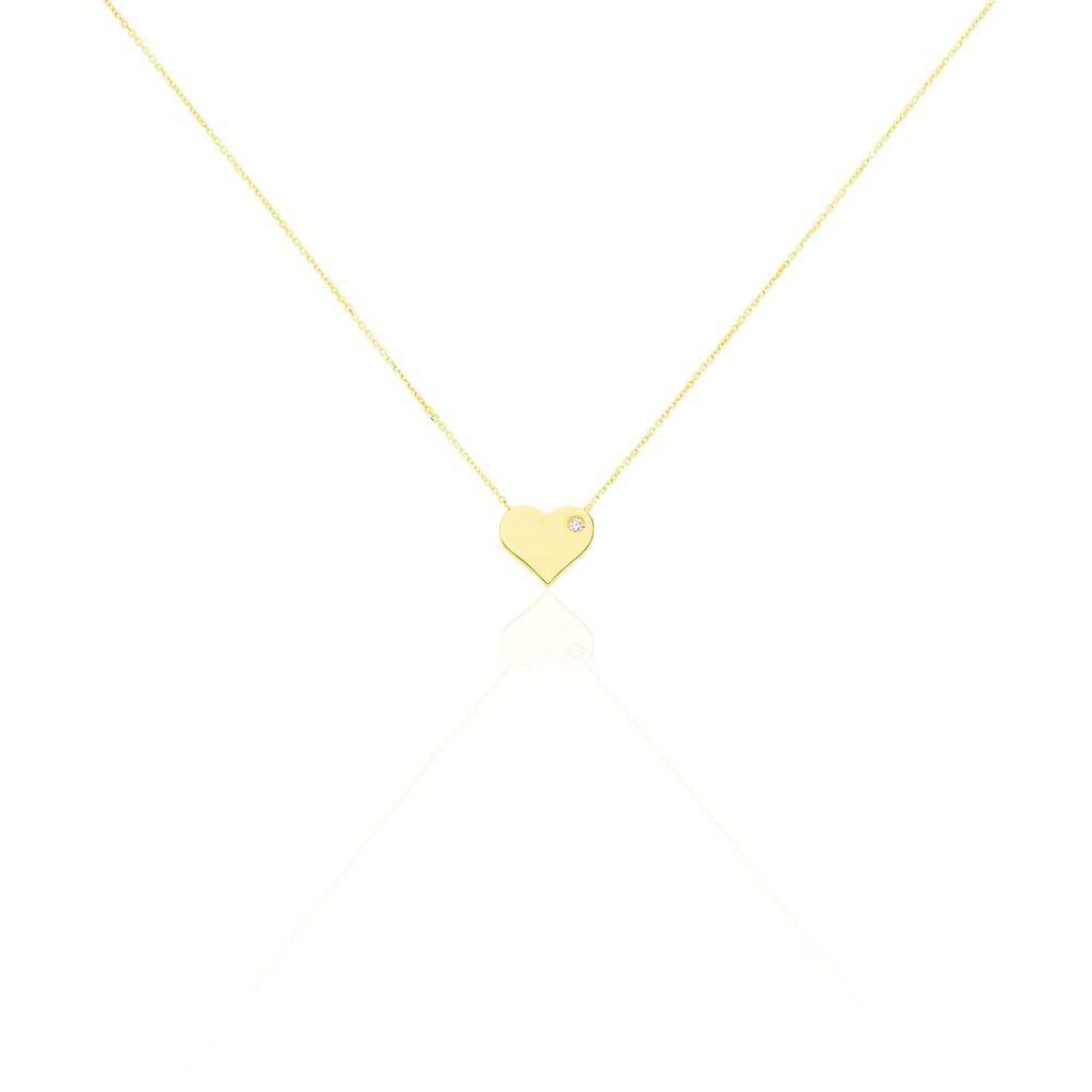 Collana in oro giallo e zirconi Cuore