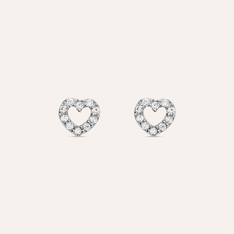 Orecchini Lobo Claire Oro Bianco Cubic Zirconia - Orecchini a Lobo Donna | Stroili