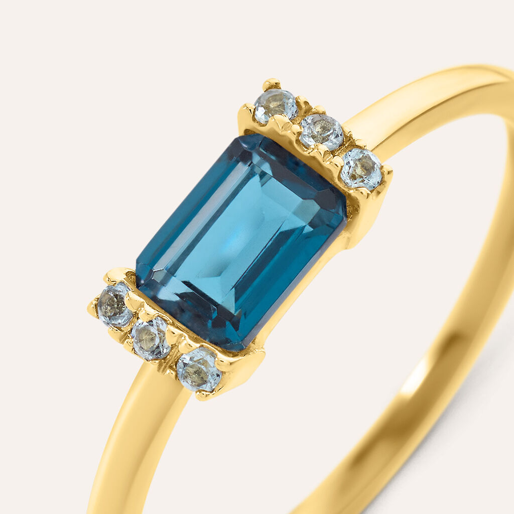 Anello Solitario Am&eacute;lie Oro Giallo Topazio