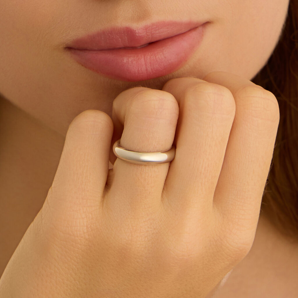 Fede Classica Leggera 4 mm Oro Bianco Diamante