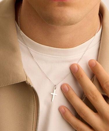 Collana Gentleman Argento Rodiato