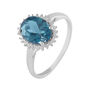 Anello Solitario Amelie Oro Bianco Topazio E Cubic Zirconia