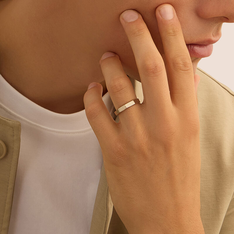 Anello Fedina L'homme Or Oro Bianco - Fedine Uomo | Stroili