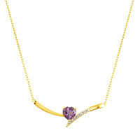 Collana Amélie Oro Giallo Ametista Cubic Zirconia
