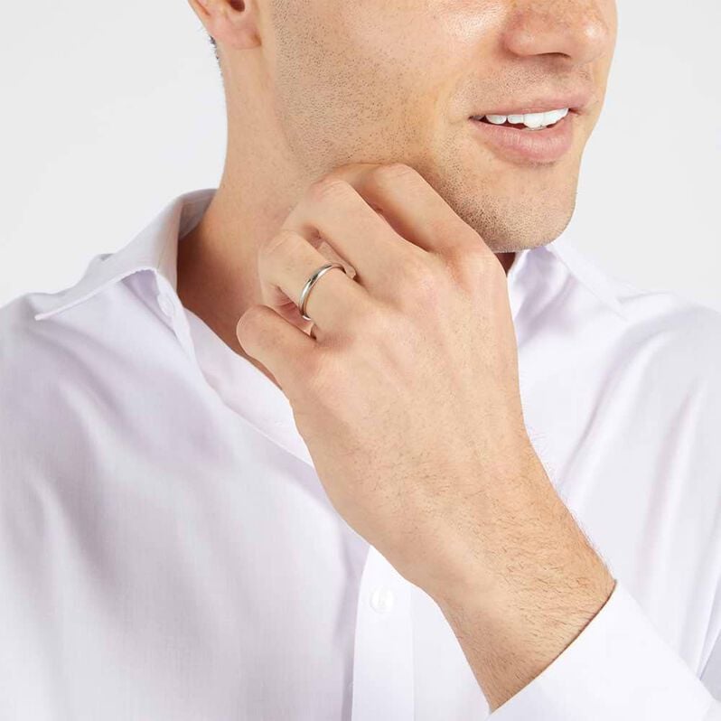 Fede Francesina 2.5 mm Oro Bianco - Anelli con Incisione Unisex | Stroili