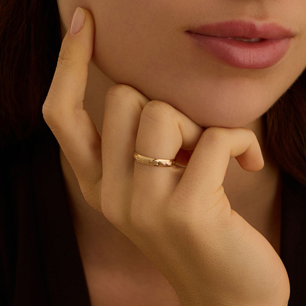 Fede Classica Diamantata 3 mm Oro Giallo