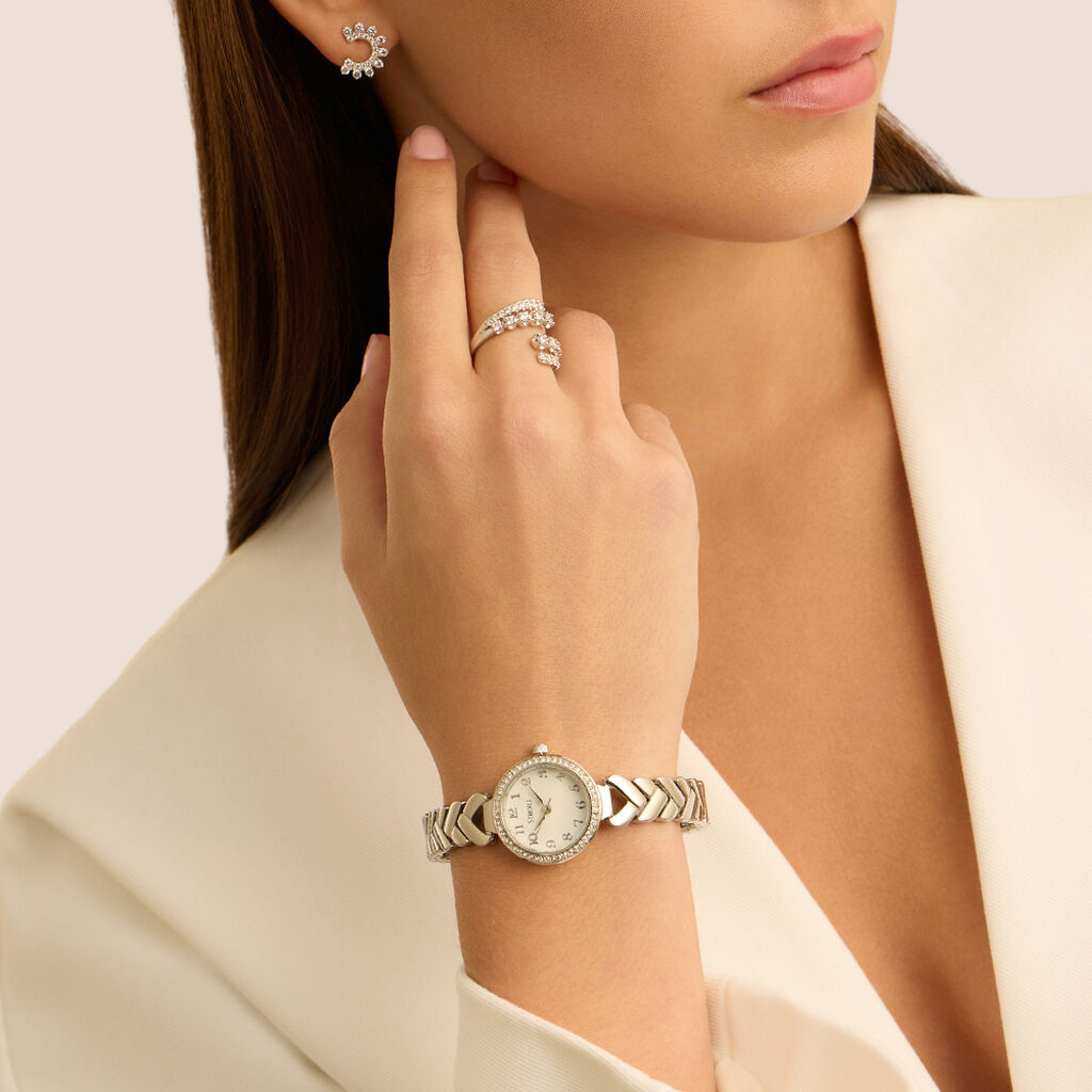 Orecchini Lobo Claire Oro Bianco Cubic Zirconia