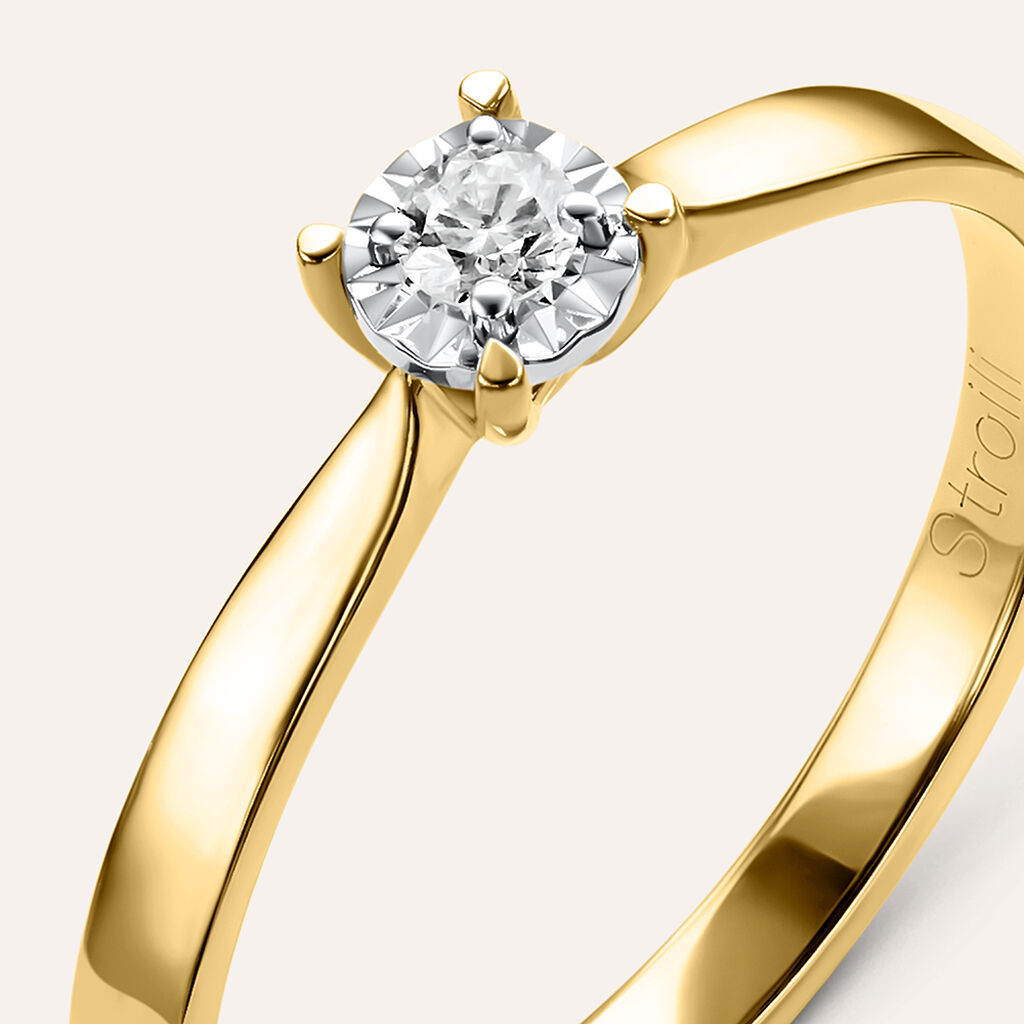 Anello Solitario Diamotion Oro Giallo Diamante