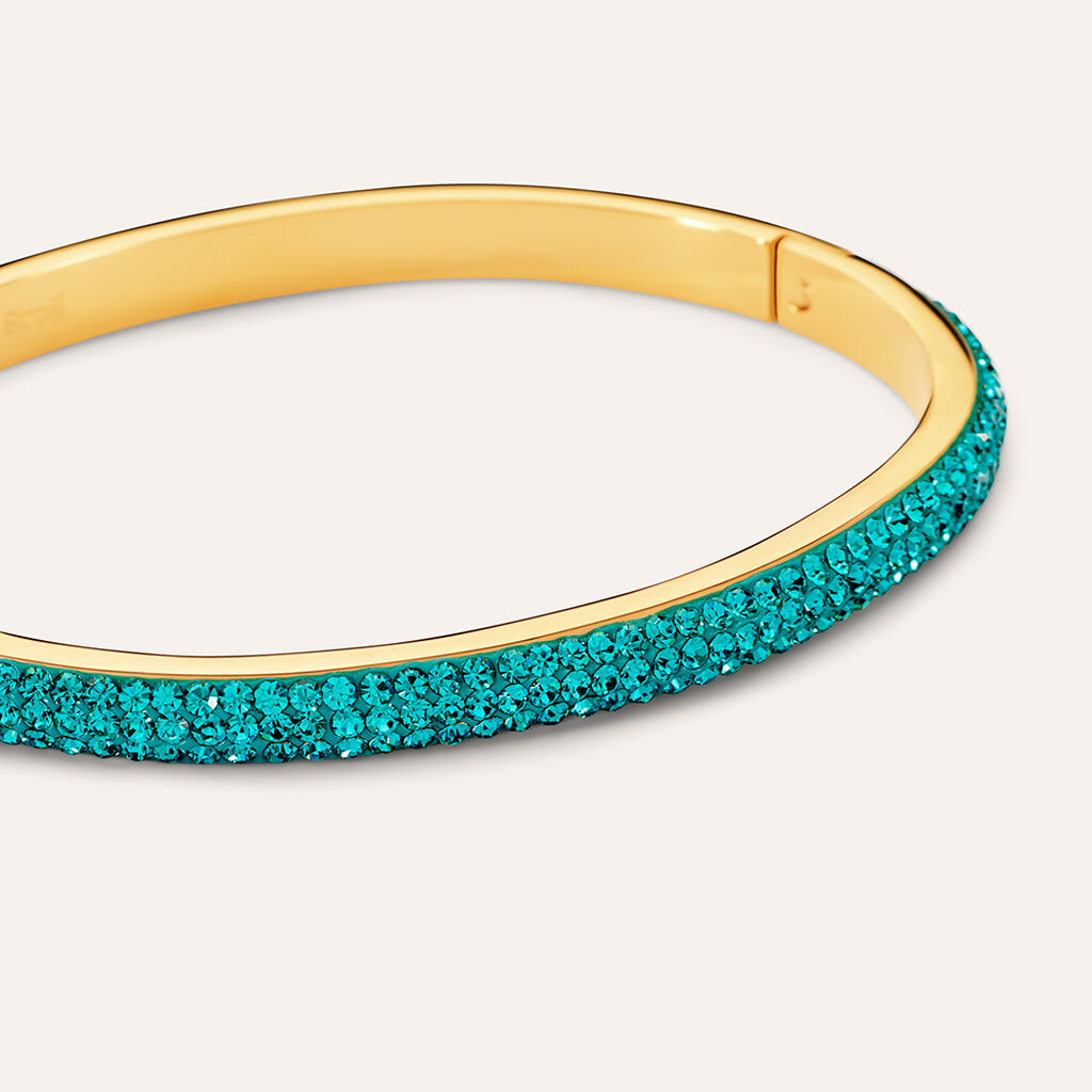 Bangle Aura Acciaio Dorato Cristallo