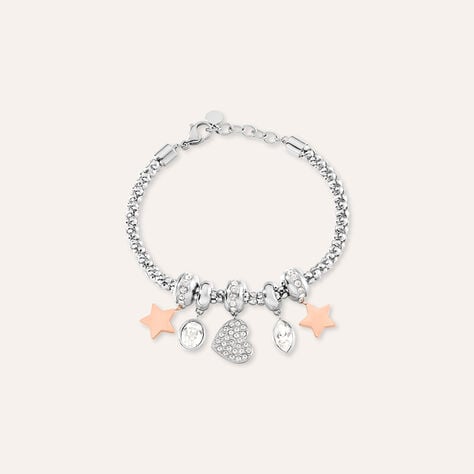 Bracciale Lady Chic Acciaio Bicolore Bianco / Rosa Cristallo - Bracciali Donna | Stroili