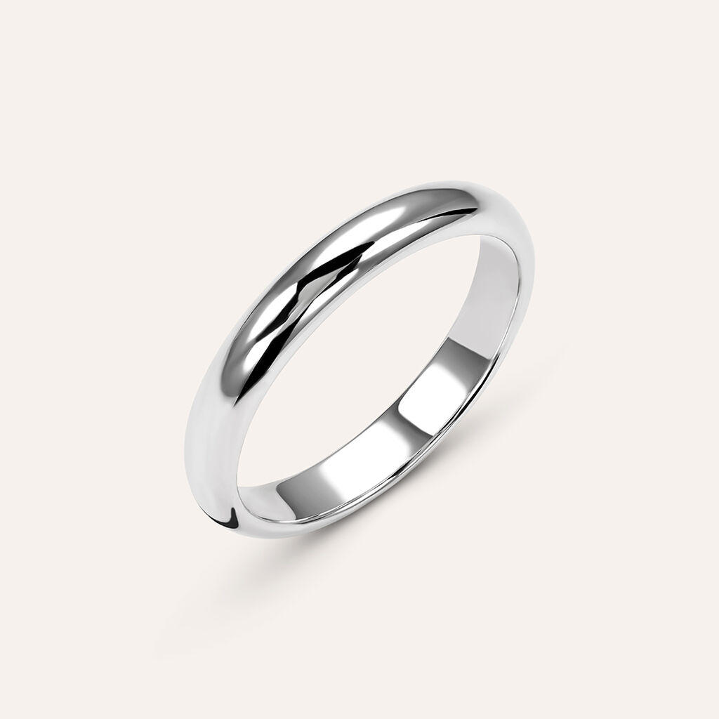 Fede Classica Leggera 3.2 mm Oro Bianco - Anelli con Incisione Unisex | Stroili