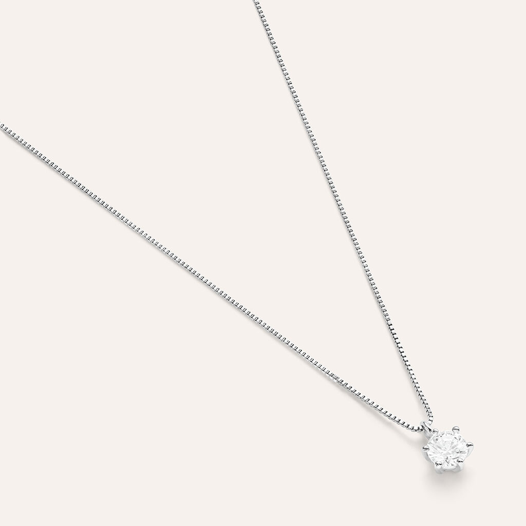 Collana Punto Luce Claire Oro Bianco Cubic Zirconia