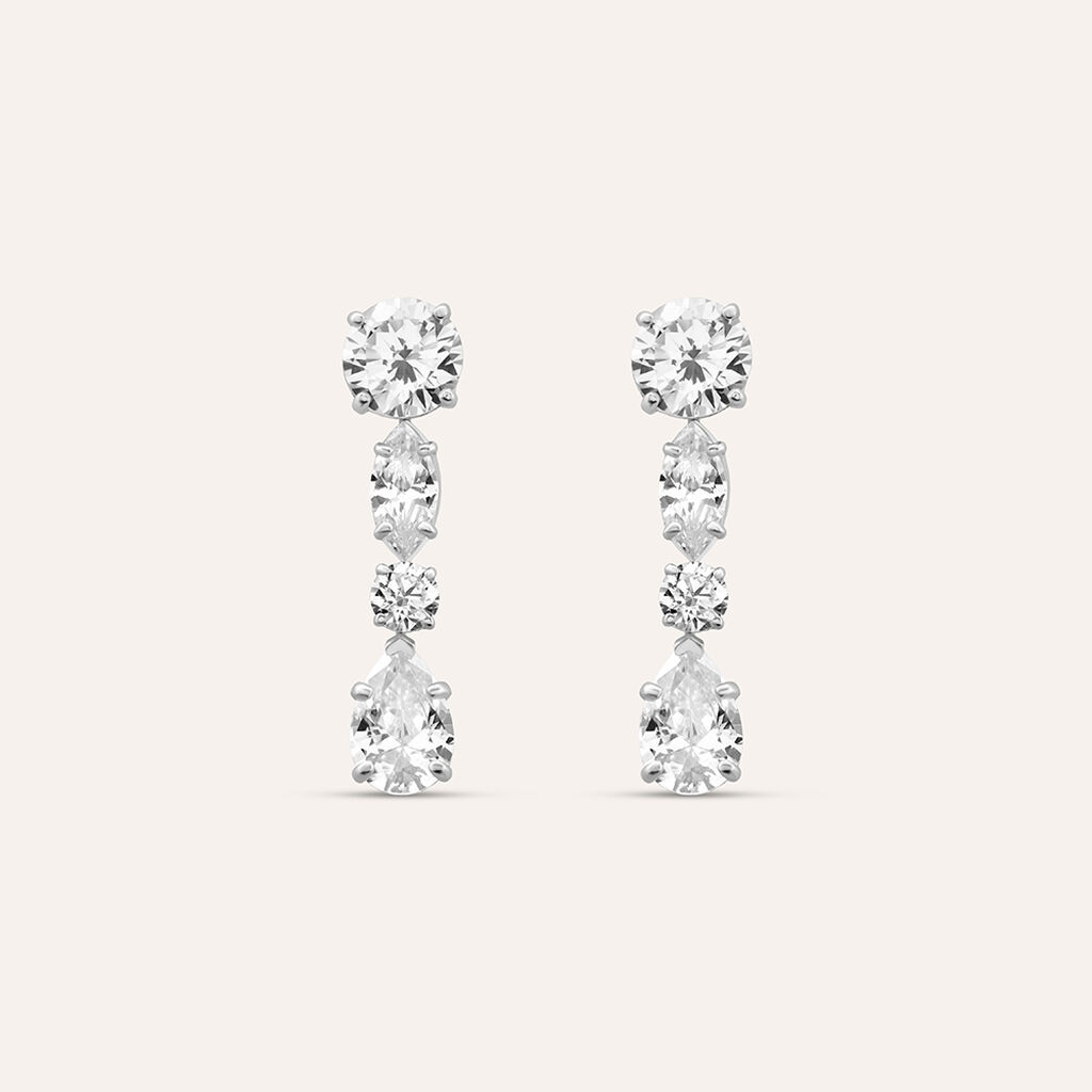 Orecchini Pendenti Claire Oro Bianco Cubic Zirconia - Orecchini Pendenti Donna | Stroili