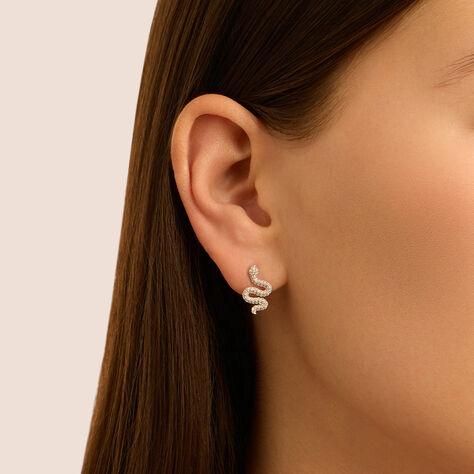 Orecchini Lobo Claire Oro Bianco Cubic Zirconia - Orecchini a Lobo Donna | Stroili