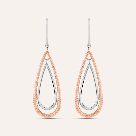 Orecchini Pendenti Lady Code Acciaio Bicolore Bianco / Rosa - Orecchini Pendenti Donna | Stroili