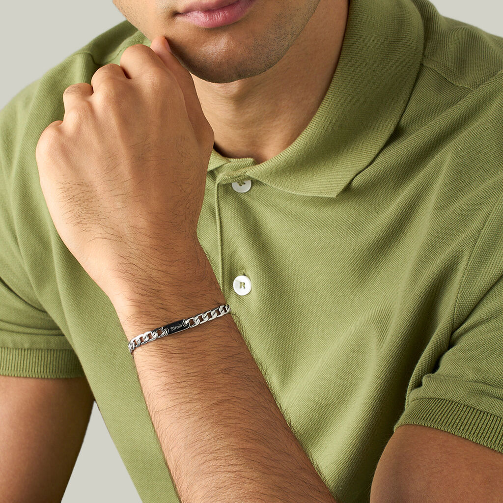 Bracciale Con Targhetta Man Code Acciaio - Bracciali Uomo | Stroili