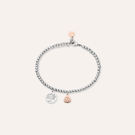 Bracciale Sunrise Acciaio Bicolore Bianco / Rosa Cristallo - Bracciali Donna | Stroili