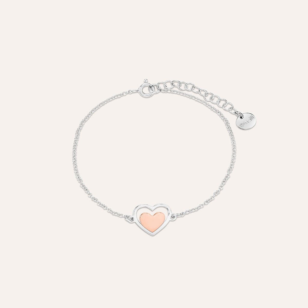 Bracciale Silver Collection Argento Bicolore Bianco / Rosa