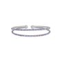 Bracciale bangle in metallo rodiato e cristalli
