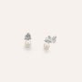 Orecchini Lobo Silver Pearls Argento Bianco Perla sintetica Cubic Zirconia
